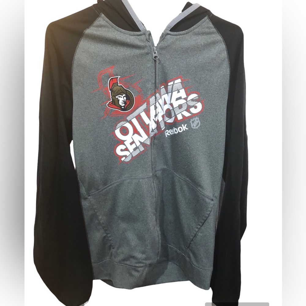 Reebok Ottawa Senators Centre Ice full Zip hoodie Small Play Dry NHL Hockey